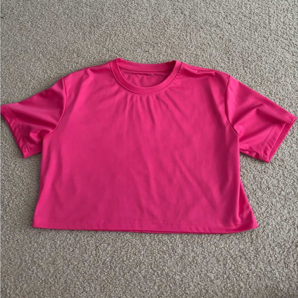Pink Athletic Cropped Shirt